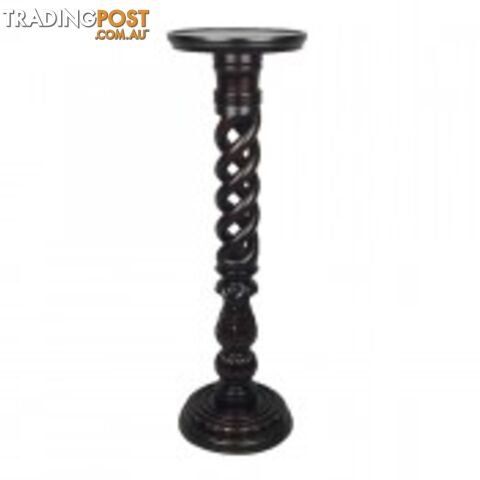 Solid Mahogany Wood Twisted Grape Carved Plant Stand