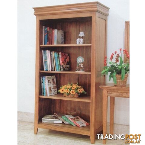 Solid Wood Bookcase Light Colour with 4 Shelves