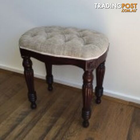 Solid Mahogany Wood Bed End / Hand Crafted Stool