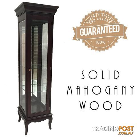 Mahogany Single Door Glass Display Cabinet