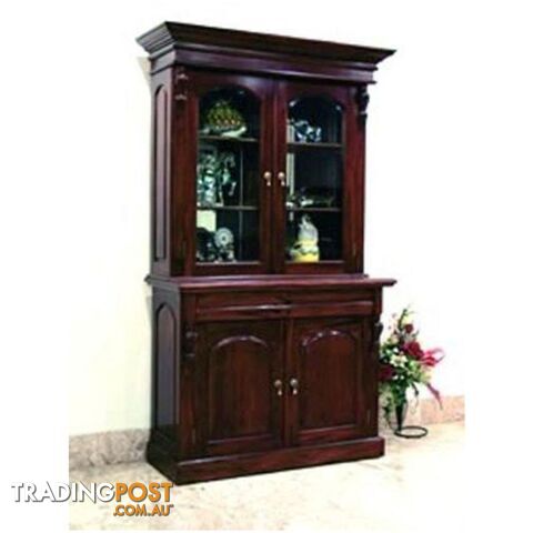 Solid Mahogany Timber Bookcase / Display Cabinet