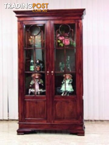 Solid Mahogany Wood Display Glass Cabinet