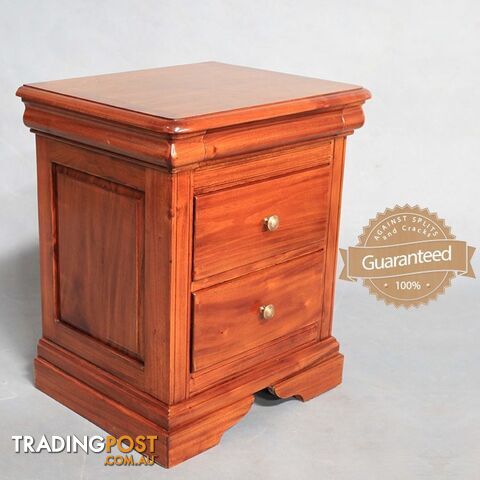 Mahogany Wood Bedside Bedside Table Monet Collection