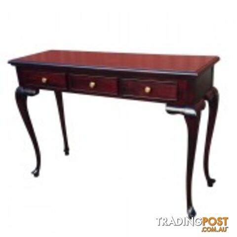 Mahogany Wood Hall Table With 3 Drawers