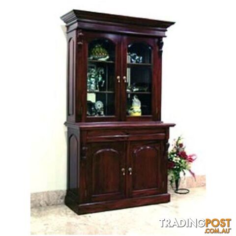 Solid Mahogany Timber Bookcase / Display Cabinet