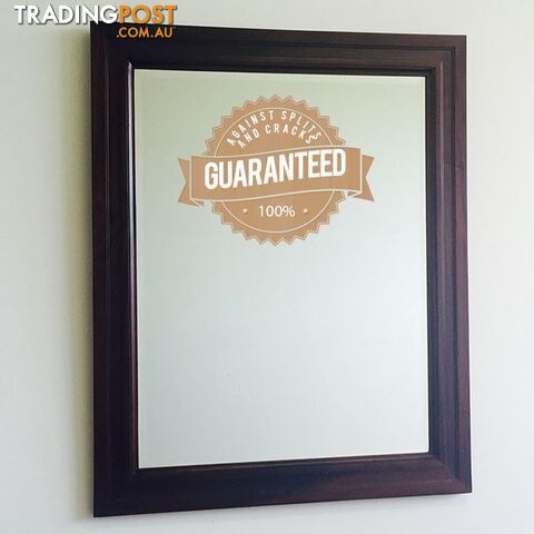 Solid Mahogany Wood Bevelled Glass Mirror 220x100