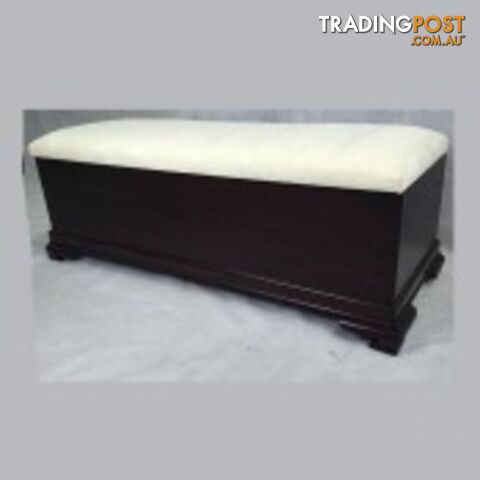 Mahogany Wood Large Storage Box & Ottoman