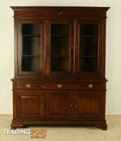 Mahohgany Bookcase Display Cabinet with 3 Cupboards & Drawer