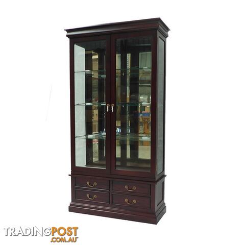 Solid Mahogany Large Book Case With 4 Drawer