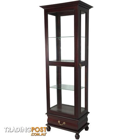 Solid Mahogany Glass Reproduction Display Cabinet