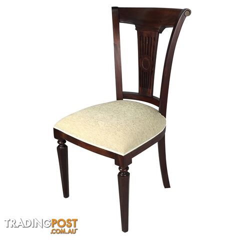 Mahogany Wood Royal Upholstered Dining Chair