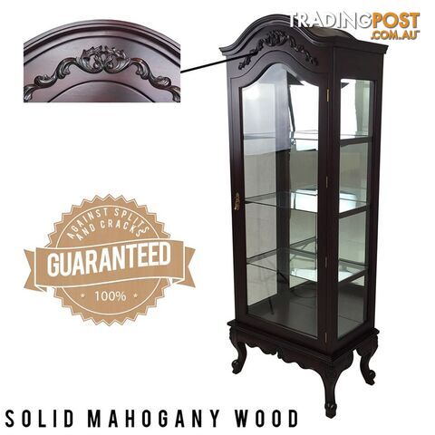 Solid Mahogany Wood Display Glass Cabinet