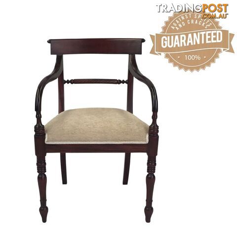 Solid Mahogany Wood Regency Rope Carver Chair
