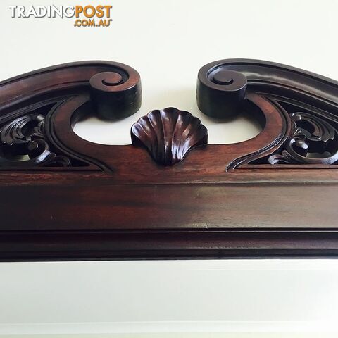 Solid Mahogany Wood Hand Carved Bevelled Wall Mirror