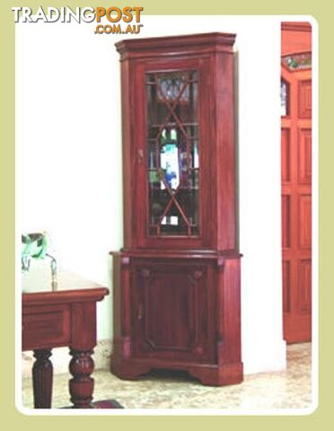 Solid Mahogany Timber Corner Cabinet