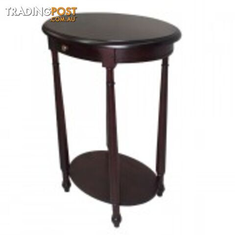 Solid Mahogany Wood Oval Lamp Table