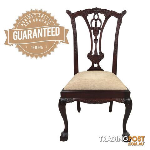 Solid Mahogany Wood Upholstered Chair