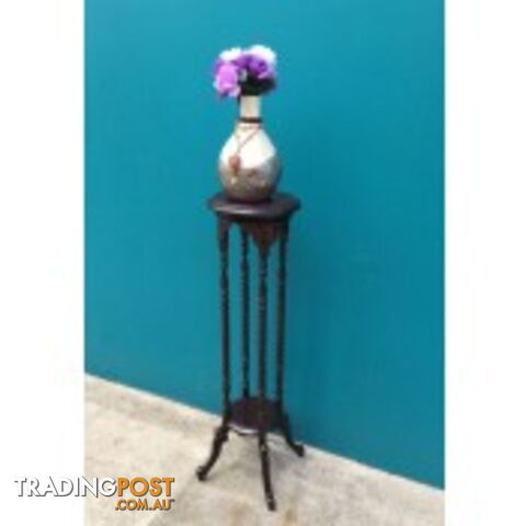 Solid Mahogany Twist Leg Plant Stand / Flower Stand