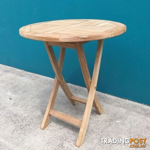 Outdoor Furniture Solid Teak Folding Table Round 70cm