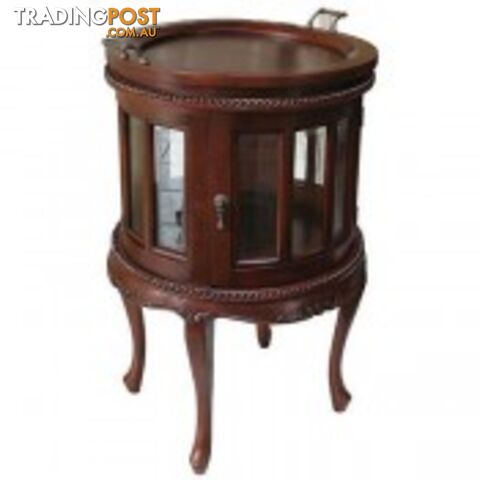 Solid Mahogany Wood Tea Table Round