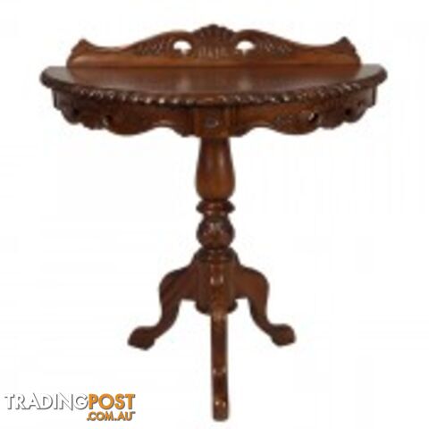 Mahogany Hand Carved Hall Table Half Moon