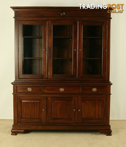 Mahohgany Bookcase Display Cabinet with 3 Cupboards & Drawer