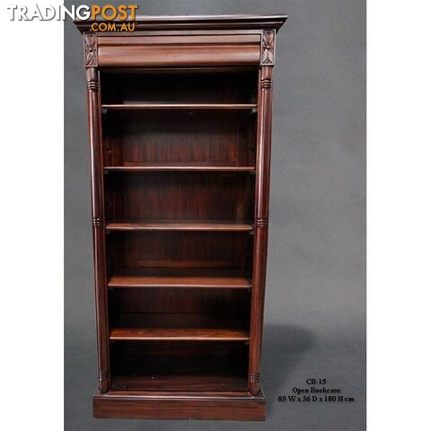 Solid Mahogany Timber Large Book Case With Drawer - photo 3 of 4