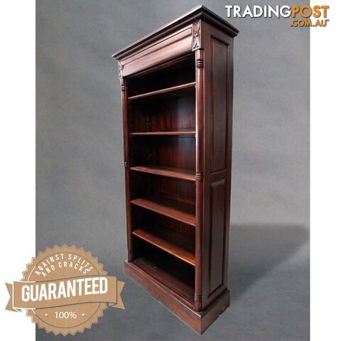 Solid Mahogany Timber Large Book Case With Drawer