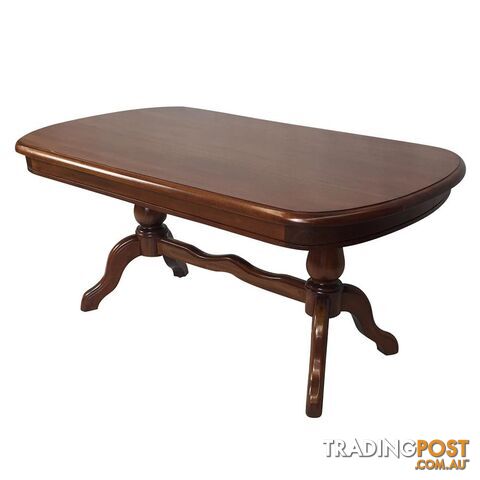 Solid Mahogany Wood Pedestal Legs Oval Coffee Table