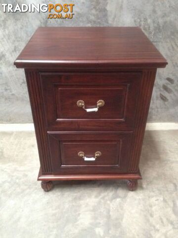 Solid Mahogany Wood 2 Drawers Filing Cabinet