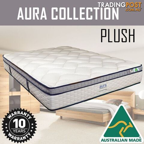 Australian Made Pillow Top Spring Mattress - 10 Years Warranty - Double Size -...