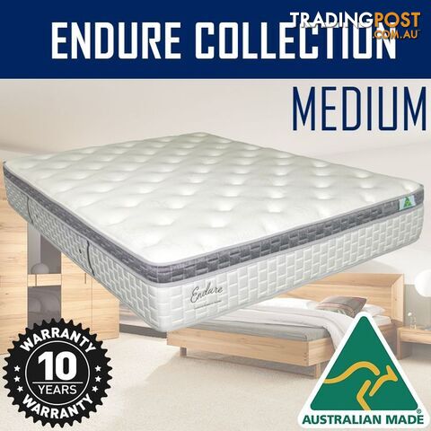 Australian Made Pillow Top Spring Mattress - 10 Years Warranty - Single Size - ENDURE - photo 3 of 4