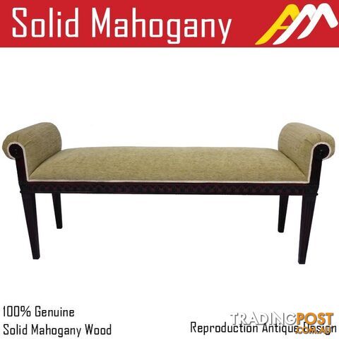 Elegant Solid Mahogany Hand Crafted Long Stool