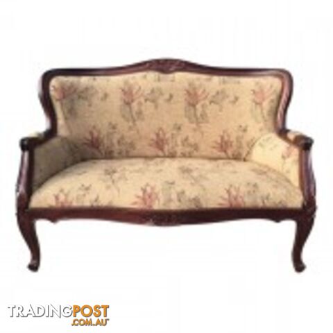 Solid Mahogany Wood 2 Seater Classic Sofa