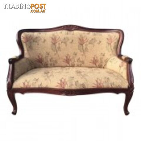 Solid Mahogany Wood 2 Seater Classic Sofa