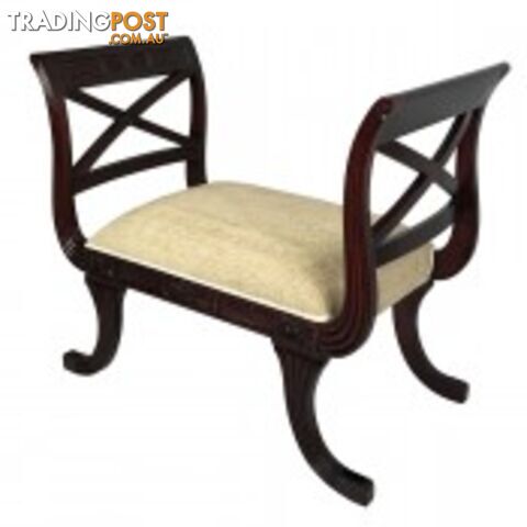 Solid Mahogany Wood Bed End / Hand Crafted Stool