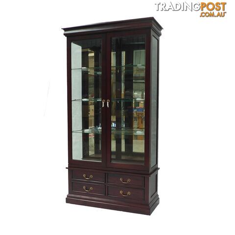 Solid Mahogany Large Book Case With 4 Drawer