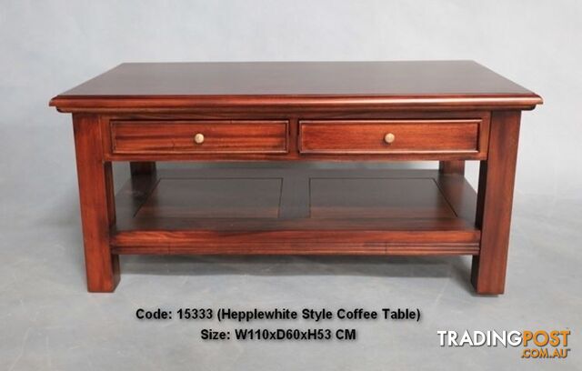 Solid Mahogany Coffee Table 2 Drawers