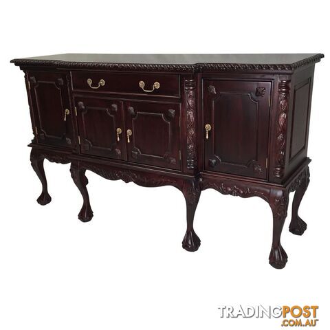 Solid Mahogany Wood 4 Door Buffet