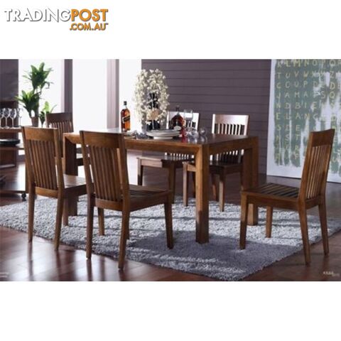 Solid Walnut Wood Dining Set Comes with Table & 6 Chairs