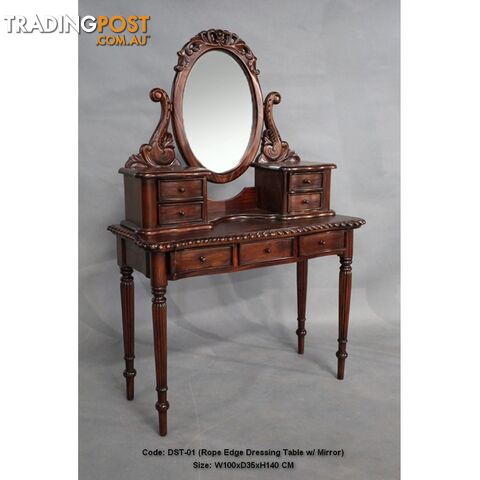 Solid Mahogany Wood Dressing Table with Mirror