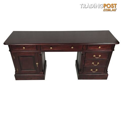 Solid Mahogany Wood Long Writing Desk - photo 4 of 7
