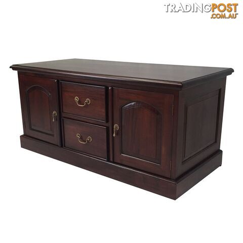 Solid Mahogany TV Stand With 2 Drawers / cabinet