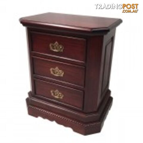 Mahogany Wood Chunky Bedside Table