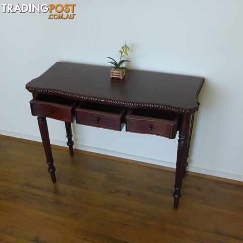 Solid Mahogany Hall Table With 3 Drawers