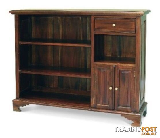 Solid Mahogany Wood Bookshelf / Cupboard