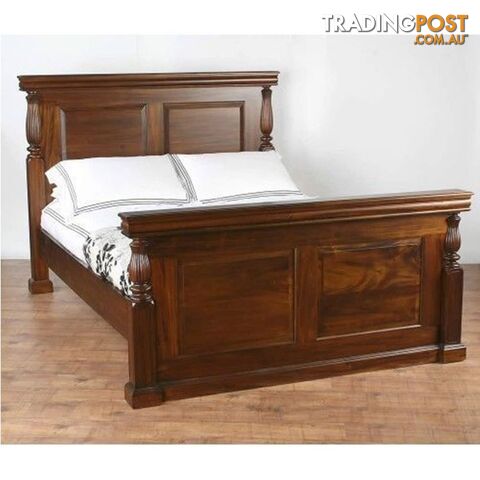 Solid Mahogany Wood Queen Bed