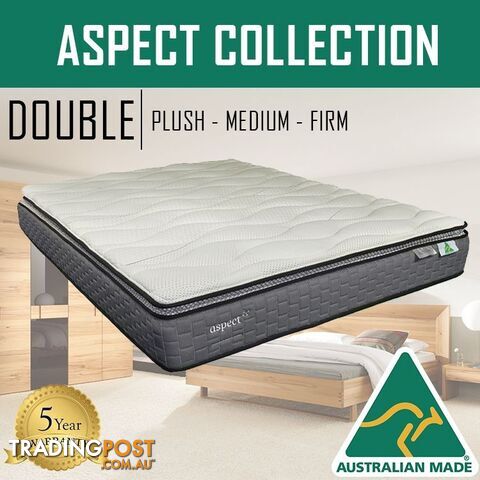 Australian Made Pillow Top Spring Mattress - 10 Years Warranty - Double Size - ASPECT - photo 4 of 4