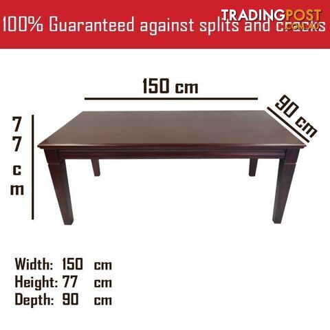 Solid Mahogany Wood Dining Table 1.5m