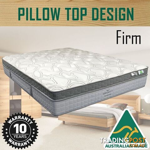 Australian Made Pillow Top Spring Mattress - 10 Years Warranty - Single Size -...
